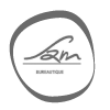 logo Sam, noir et blanc, personnalisé suivant l'iconographie de la société