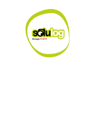 Logo Solulog sur rectangle blanc